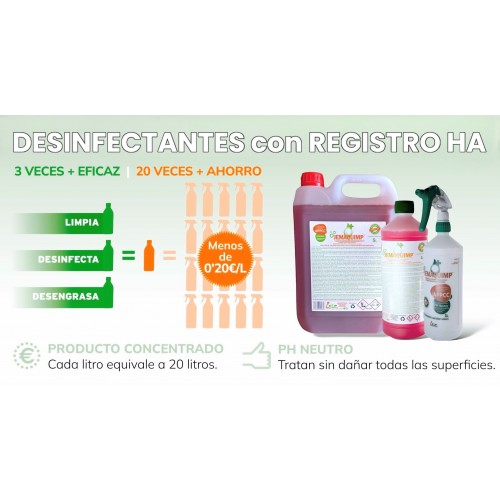 JEMAQUIMP GERMICIDA, BACTERICIDA Y FUNGICIDA PLUS 5 L.
