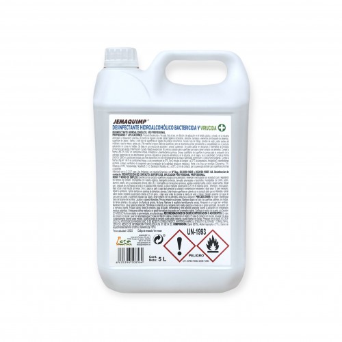 JEMAQUIMP - Desinfectante Hidroalcohólico Bactericida y Virucida 5 L.